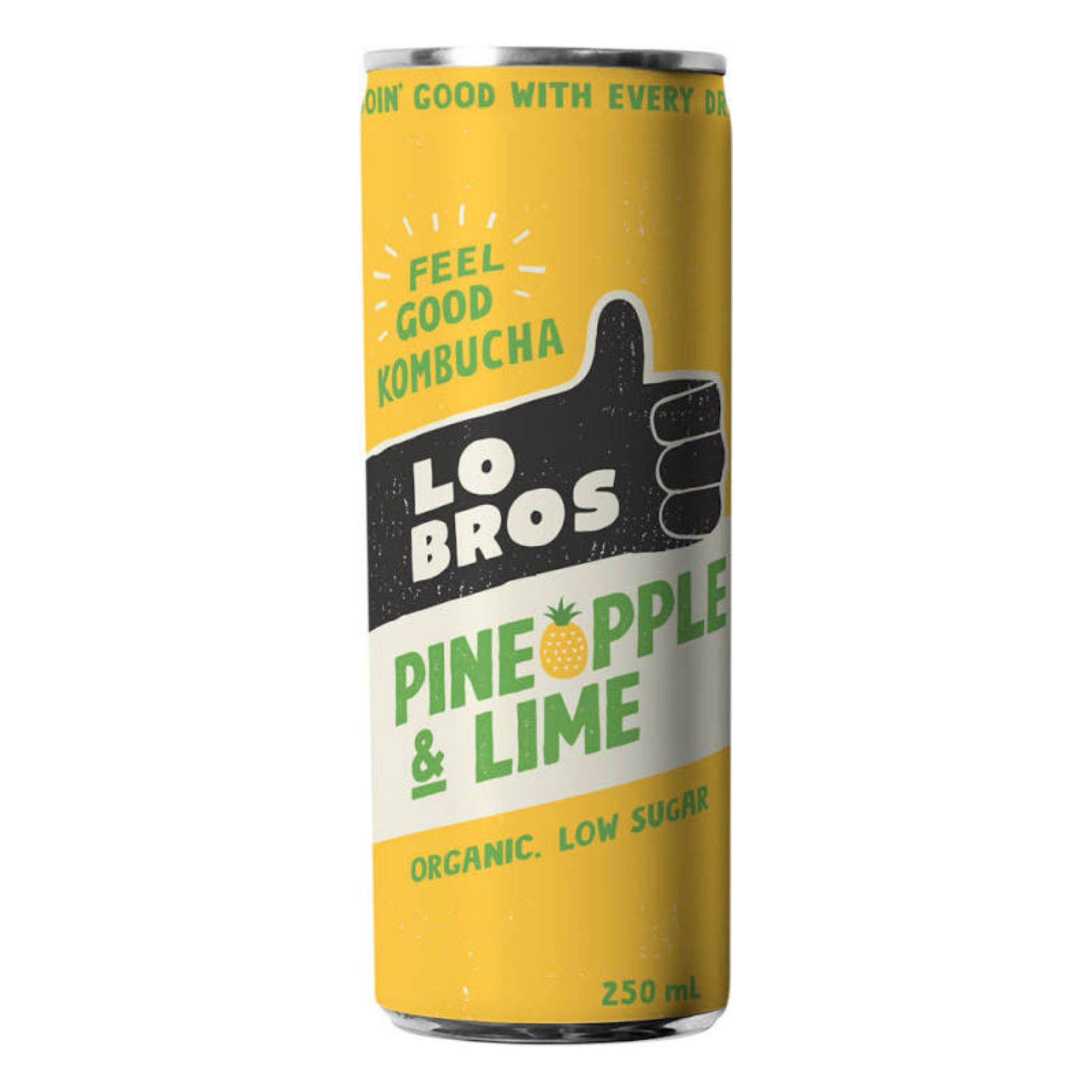 Lo Bros Pineapple & Lime Kombucha 250ml pack shot