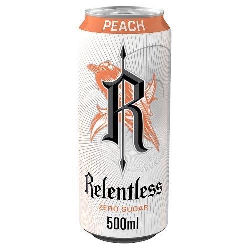 Relentless Energy Zero Peach 500ml pack shot