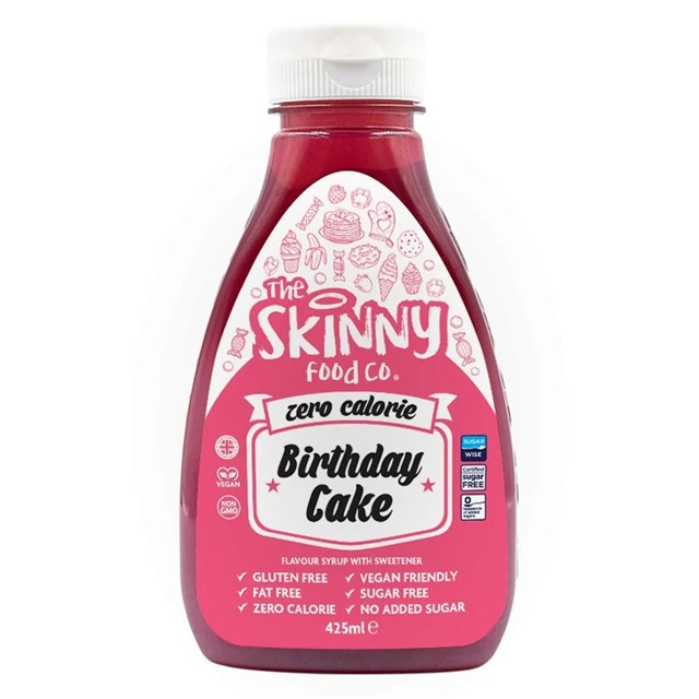 Skinny Food Zero Calorie Birthday Cake Syrup 425ml pack shot