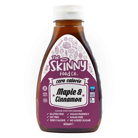 Skinny Food Zero Calorie Maple & Cinnamon Syrup 425ml pack shot