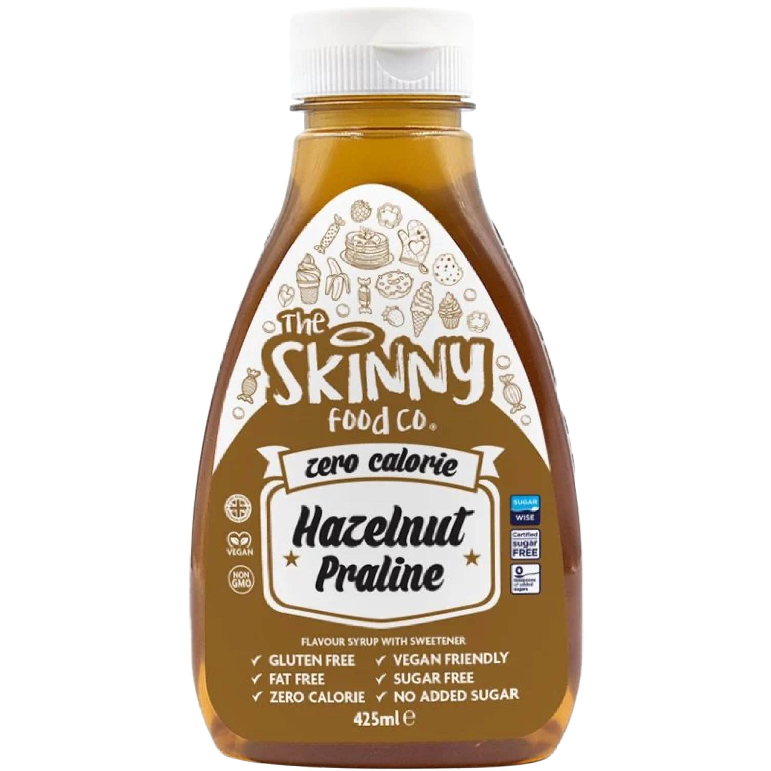 Skinny Food Zero Calorie Hazelnut Praline Syrup 425ml pack shot