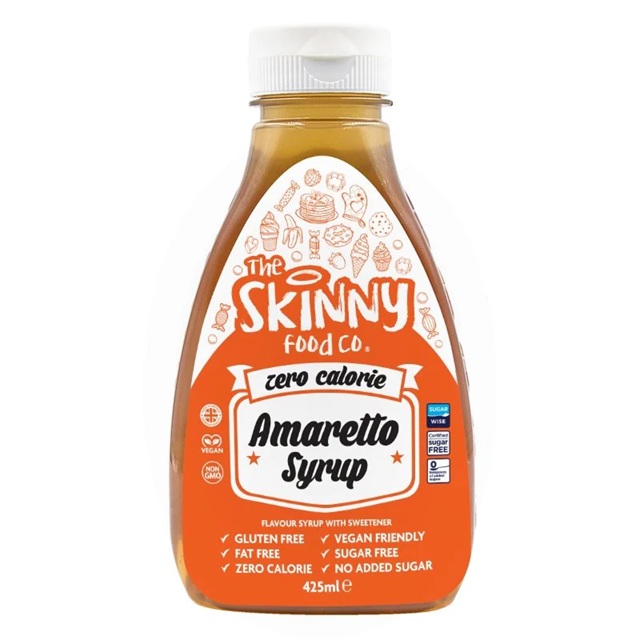 Skinny Food Zero Calorie Amaretto Syrup 425ml pack shot