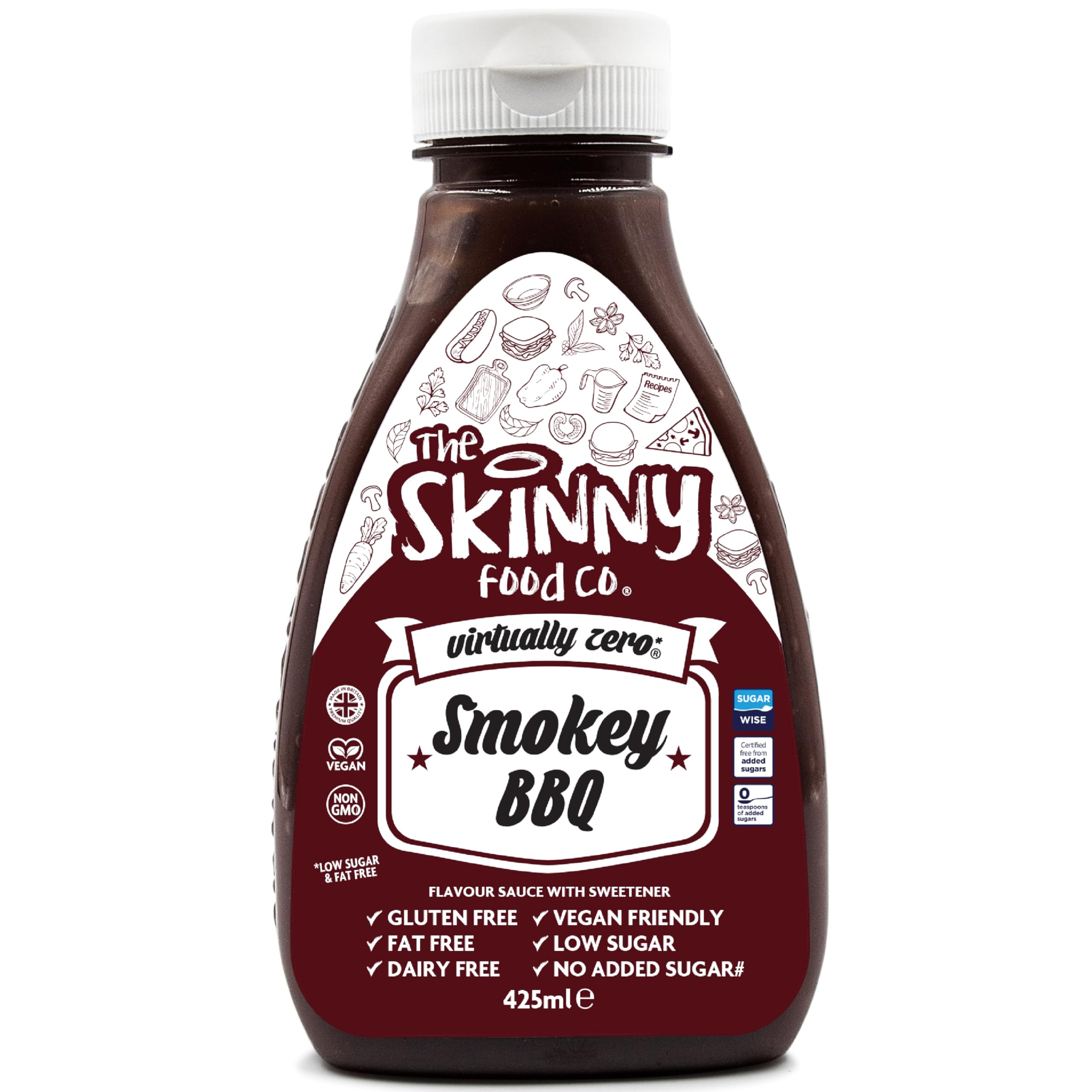 Skinny Food Virtually Zero Smokey BBQ Sauce 425ml pack shot