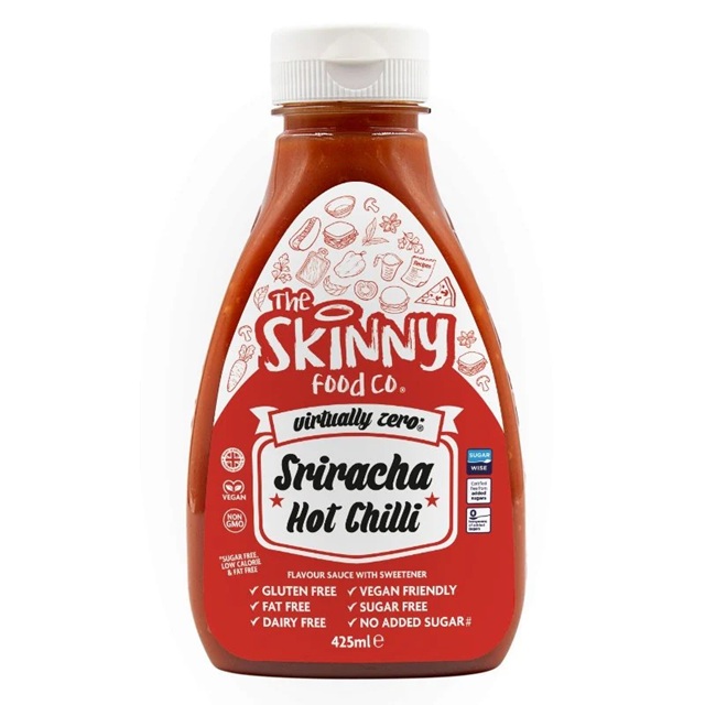 Skinny Food Virtually Zero Sriracha Hot Chilli Sauce 425ml pack shot