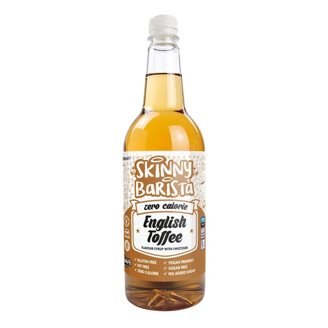 Skinny Food Zero Calorie English Toffee Barista Coffee Syrup 1Ltr pack shot