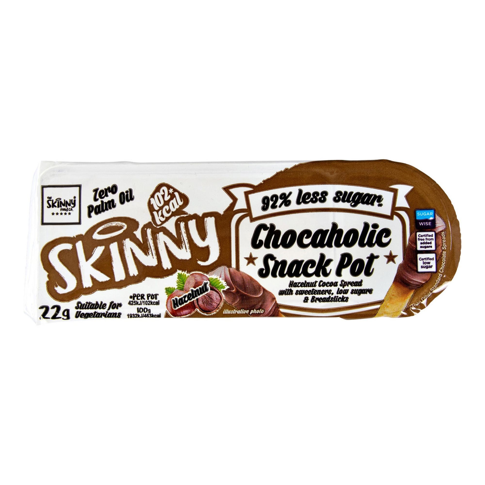 Skinny Chocaholic Hazelnut Snack Pot 22g pack shot