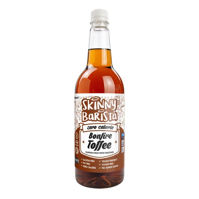 Skinny Food Zero Calorie Bonfire Toffee Barista Coffee Syrup 1Ltr pack shot