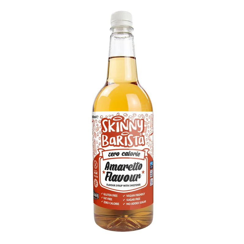 Skinny Food Zero Calorie Amaretto Barista Coffee Syrup 1Ltr pack shot