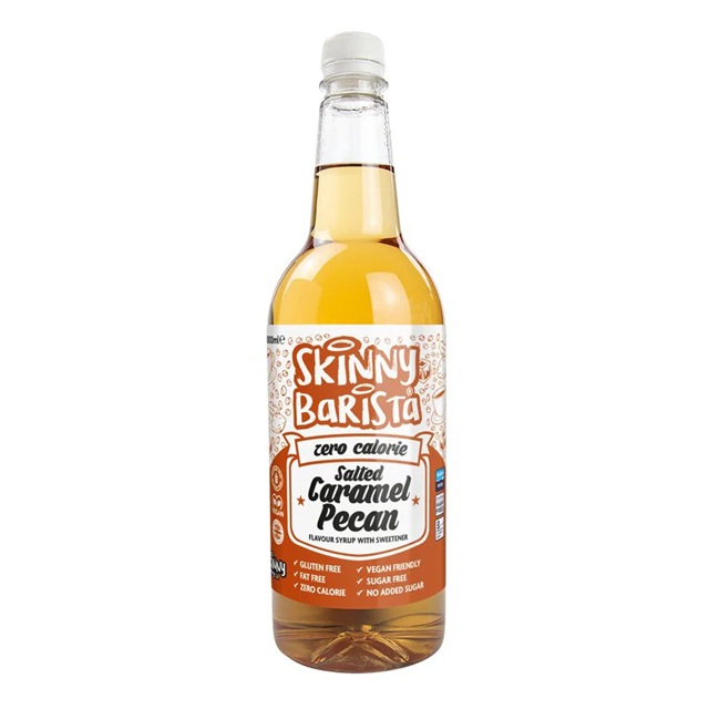 Skinny Food Zero Calorie Salted Caramel Pecan Barista Coffee Syrup 1Ltr pack shot