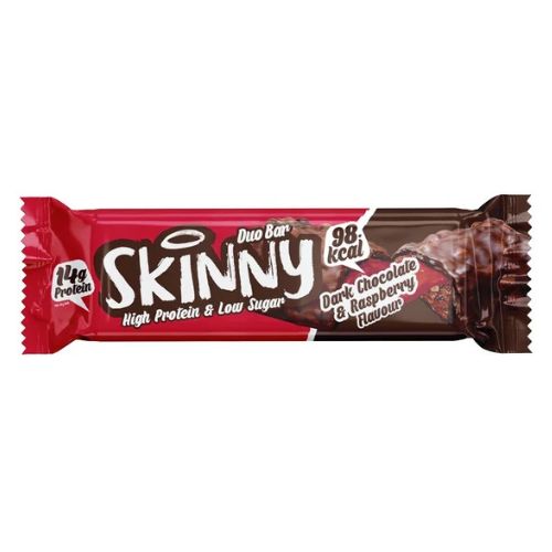 Skinny Dark Chocolate Raspberry Duo Bar (2 x 30g) pack shot