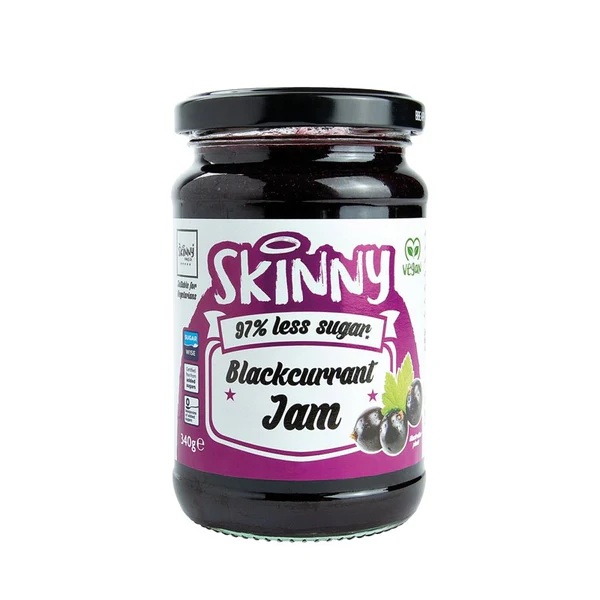 Skinny 97% Less Sugar Blackcurrant Jam 340g pack shot