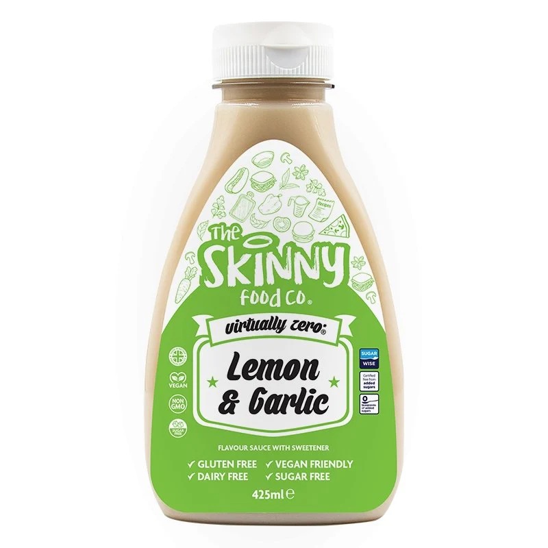 Skinny Food Virtually Zero Lemon and Garlic Sauce 425ml pack shot