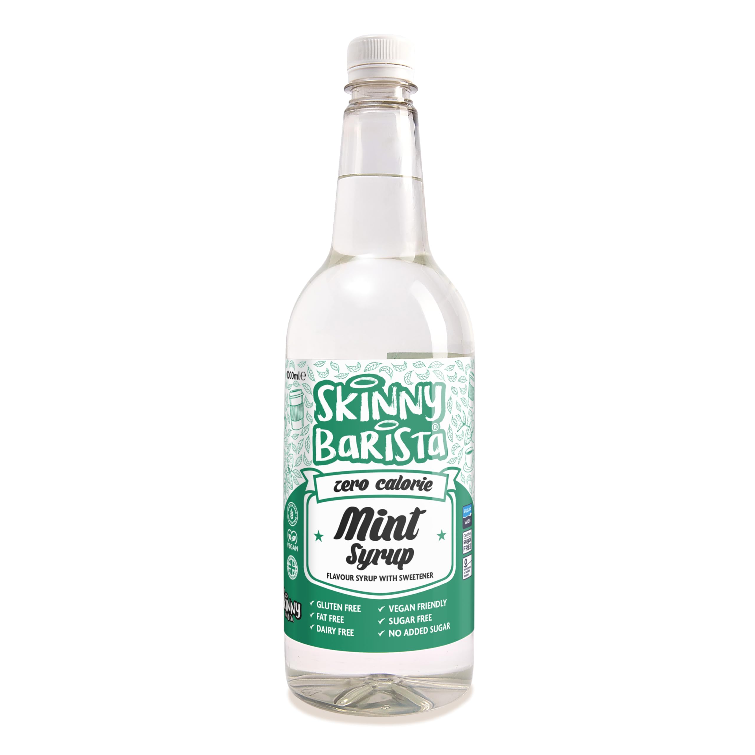 Skinny Food Zero Calorie Mint Syrup Barista Coffee Syrup 1Ltr pack shot