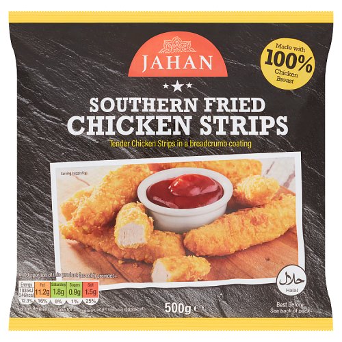 Jahan Southern Fried Chicken Strips 500g pack shot