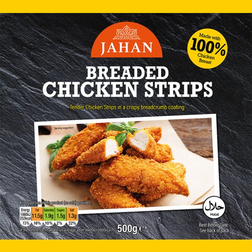 Jahan Breaded Strips 500g pack shot