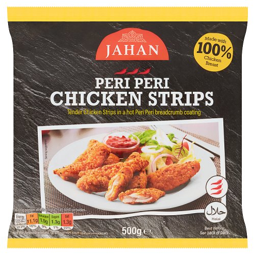 Jahan Peri Peri Chicken Strips 500g pack shot