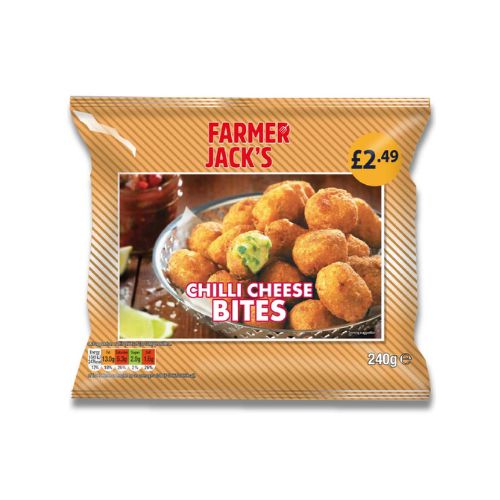 Farmer Jacks Chilli Cheese Bites PM £2.49 240g pack shot