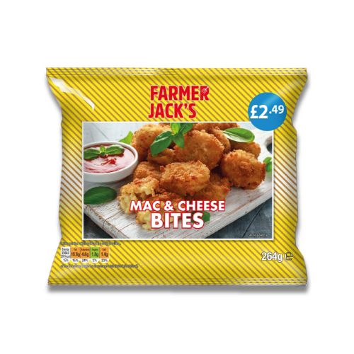 Farmer Jacks Mac & Cheese Bites PM £2.49 264g pack shot
