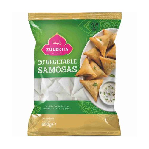 Zulekha Vegetables Samosa 20s 650g pack shot