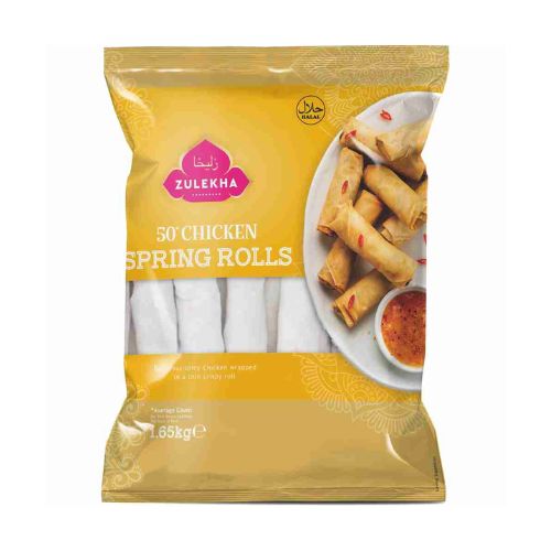 Zulekha Chicken Rolls 50s 1.65kg pack shot