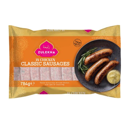 Zulekha Classic Chicken Sausages 784g pack shot