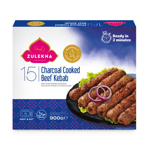 Zulekha Beef Charcoal Kebab 15pcs 900g pack shot