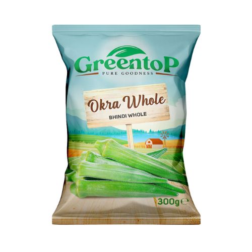 Green Top Okra Whole 300g pack shot