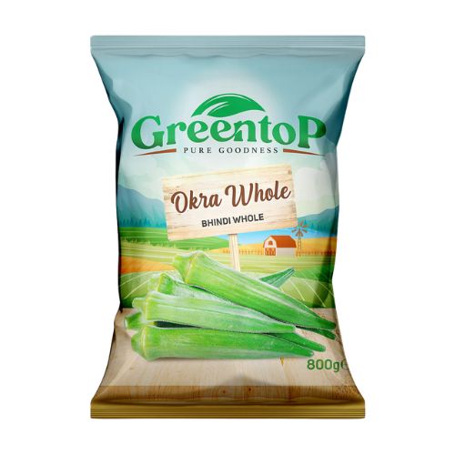 Green Top Okra Whole 800g pack shot