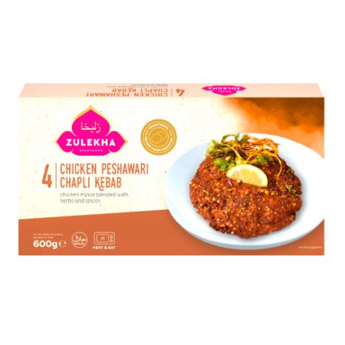 Zulekha Chicken Chapli Kebab 4s 600g pack shot