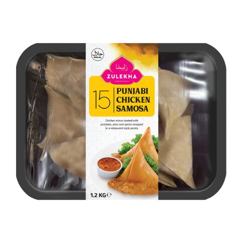 Zulekha 15 Punjabi Chicken Samosa 1200g pack shot