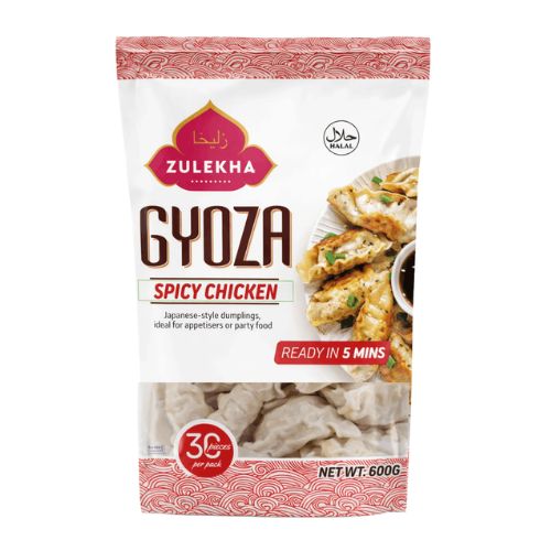 Zulekha Spicy Chicken Gyoza 30pcs 600g pack shot