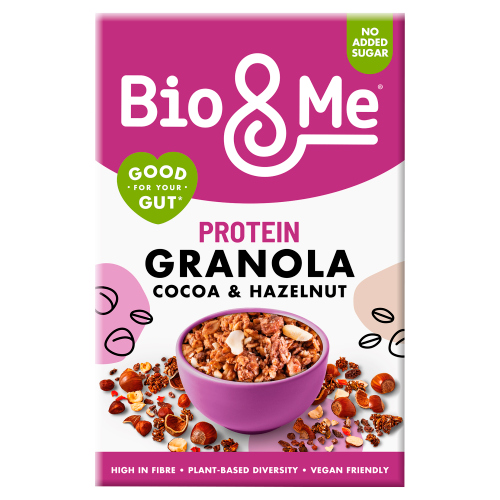 Bio & Me Cocoa Hazelnut Protein Boosted Granola 360g pack shot