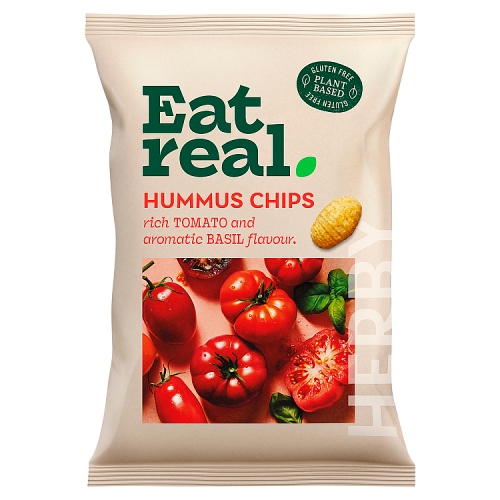 Eat Real Tomato & Basil Hummus Chips 110g pack shot