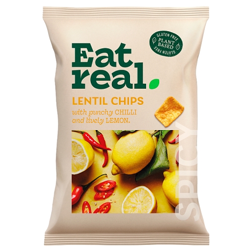 Eat Real Chilli & Lemon Lentil Chips 95g pack shot
