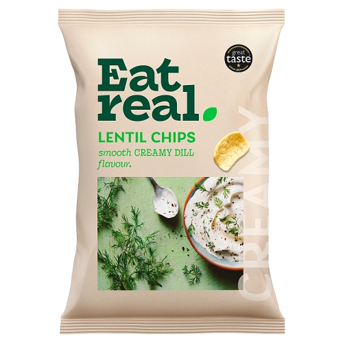Eat Real Creamy Dill Lentil Chips 95g pack shot
