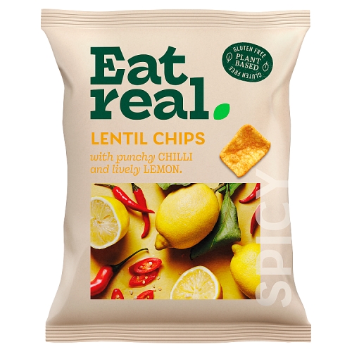 Eat Real Chilli & Lemon Lentil Chips 40g pack shot