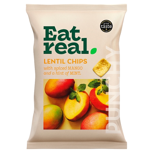 Eat Real Mango & Mint Lentil Chips 95g pack shot