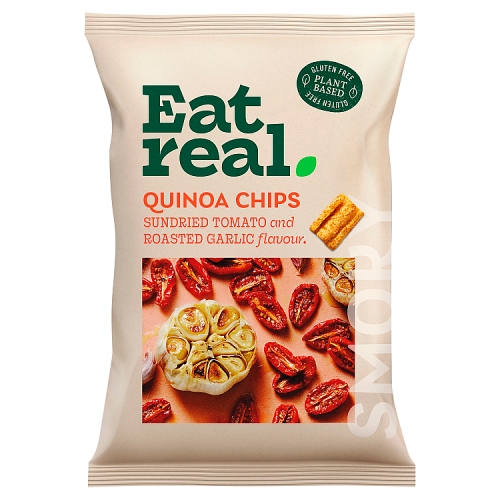 Eat Real Sundried Tomato & Garlic Quinoa Chips 90g pack shot