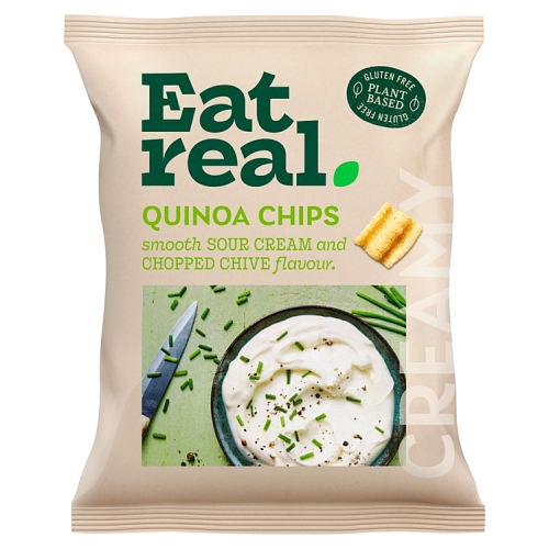 Eat Real Sour Cream & Chives Quinoa Chips 30g pack shot