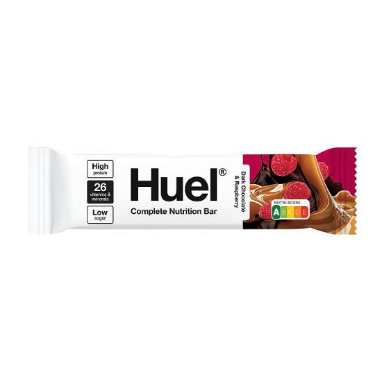 Huel Complete Nutition Bar Dark Chocolate & Raspberry 51g pack shot