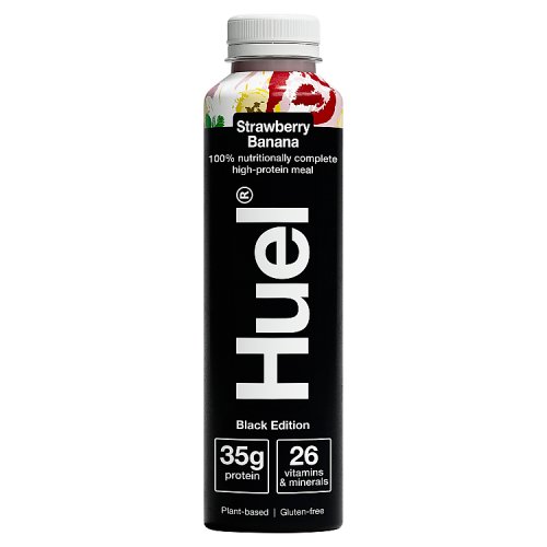 Huel Ready To Drink Black Edition Strawberry & Banana 500ml pack shot