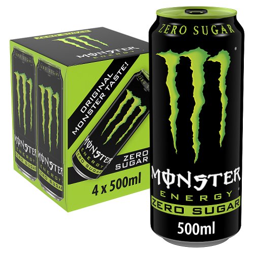 Monster Energy Green Zero Sugar 4pk (4 x 500ml) pack shot