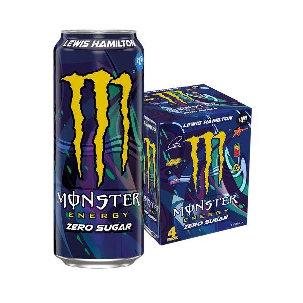 Monster Energy Lewis Hamilton Zero 4pk (4 x 500ml) ( Full Throttle) PMP pack shot