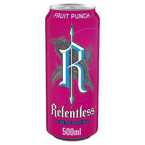 Relentless Energy Fruit Punch 500ml pack shot