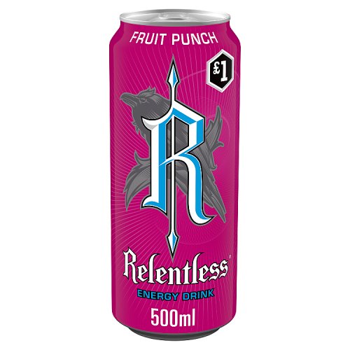 Relentless Energy Fruit Punch 500ml PMP pack shot