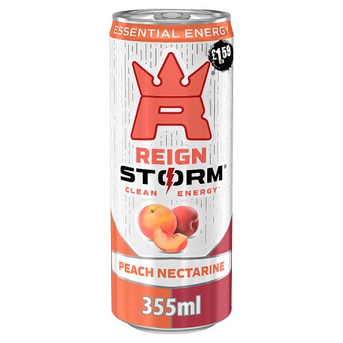 Reign Energy Storm Peach Nectarine Can PM £1.59 355ml pack shot