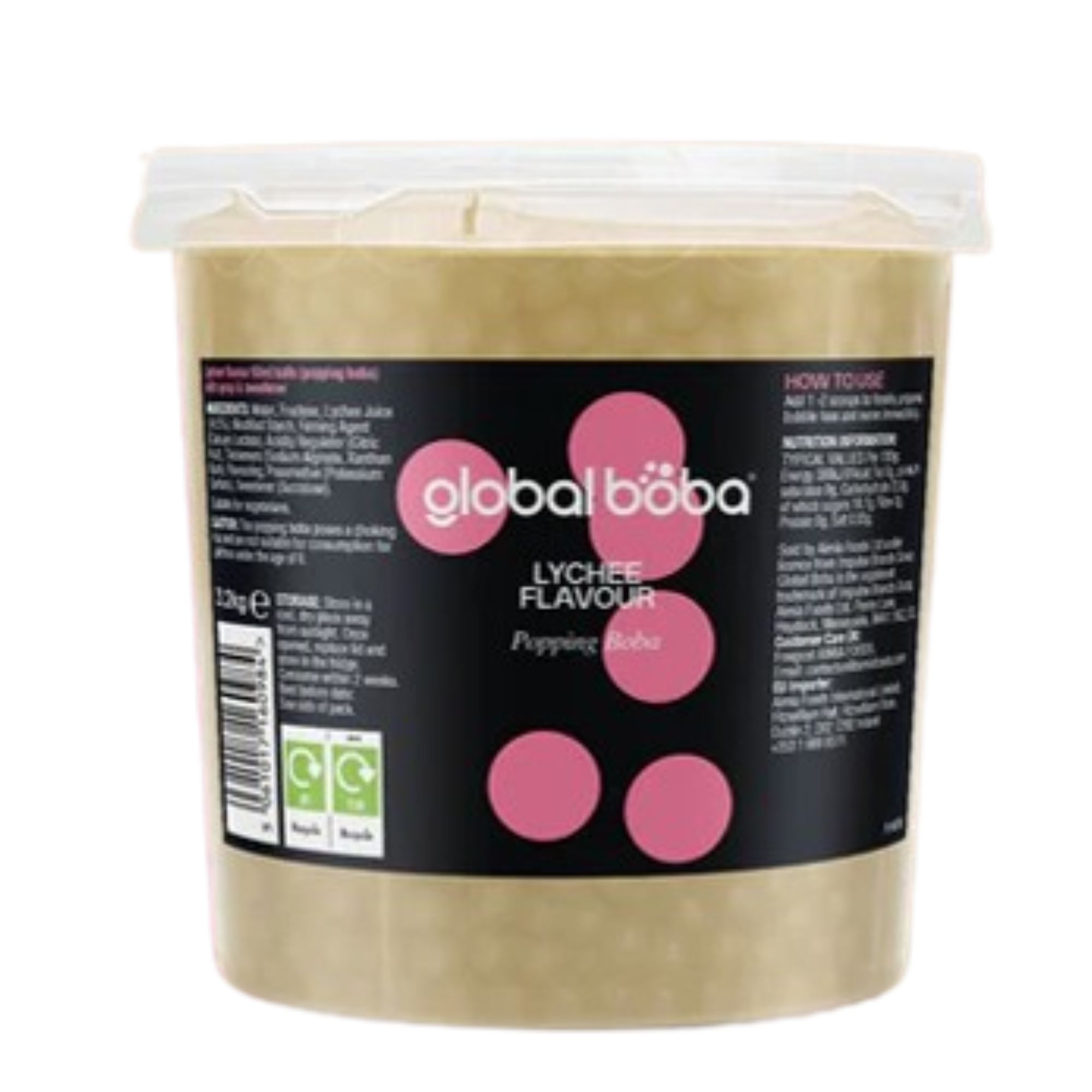 Global Boba Lychee Popping Boba 3.2kg pack shot