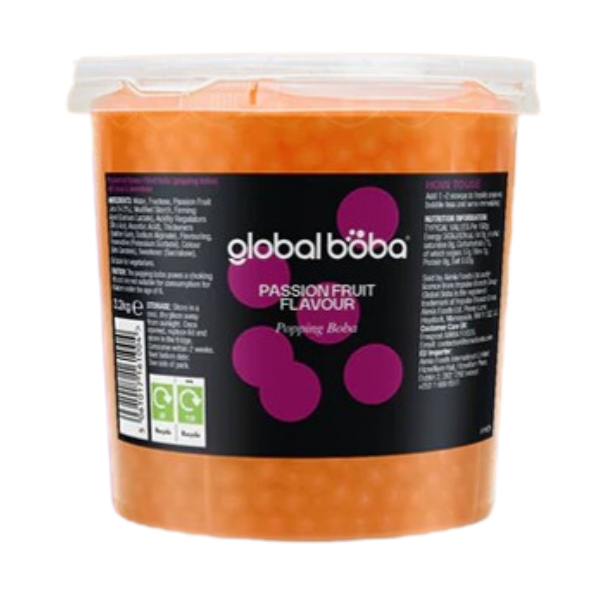 Global Boba Passionfruit Popping Boba 3.2kg pack shot