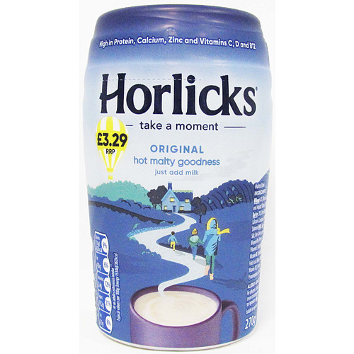 Horlicks Original Malt Jar PMP 270g pack shot