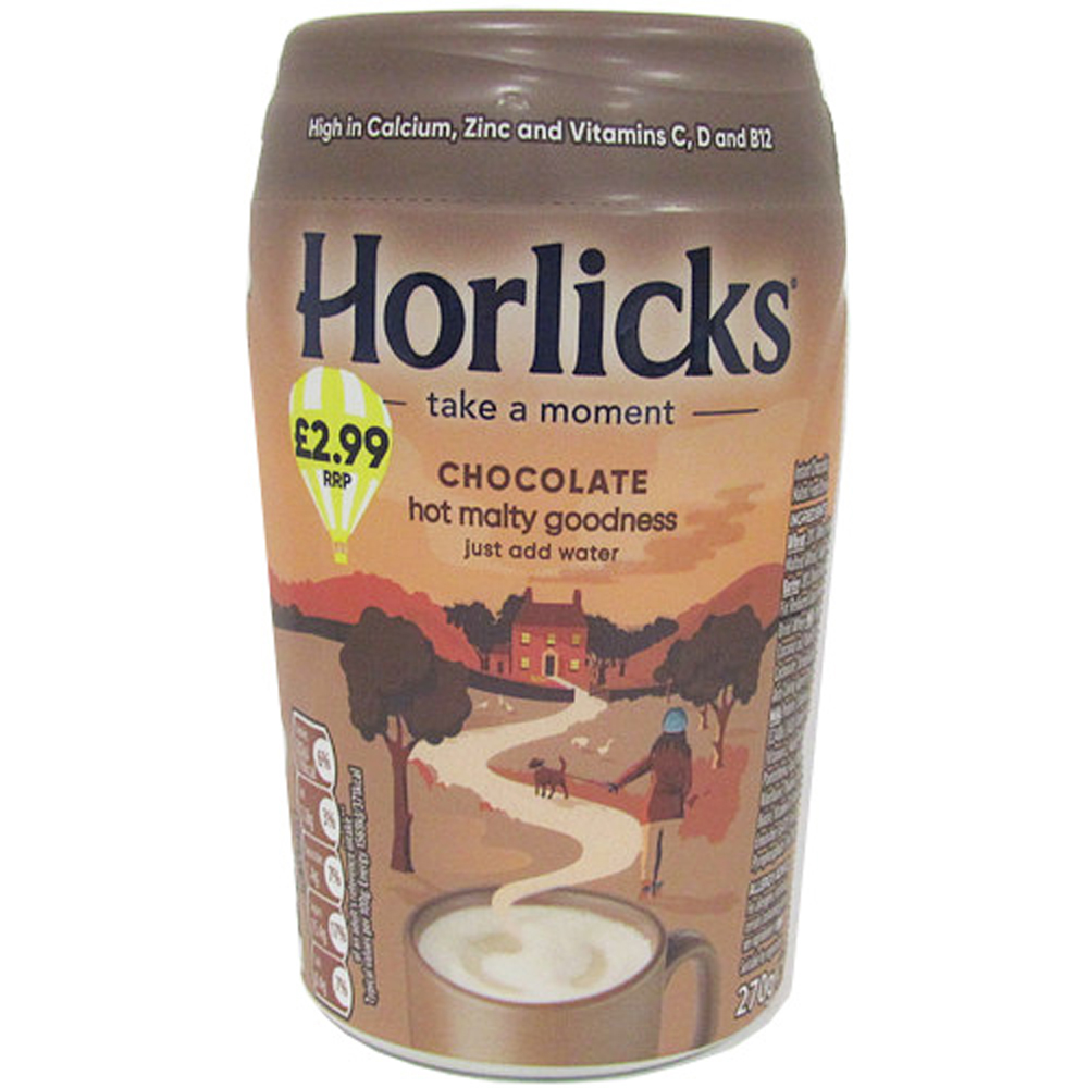 Horlicks Instant Malt Jar PMP 270g pack shot